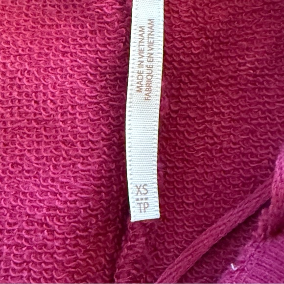 Free People Glorious Sweatshirt XS Bell Velvet Sleeves Oversized Cropped Maroon - Picture 10 of 14